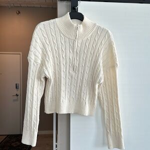 Cream zip up sweater